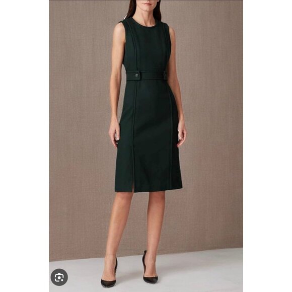 Tory Burch Green Sleeveless Belted Sheath Dress Women’s Size 6 - Picture 1 of 10